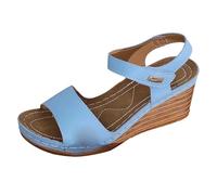 Sandales Femme Été Confortable Sandales Compensées Sandals Pour Petit Talon Espadrilles Sandale Plateforme Cuir Chaussure Ete Sandalettes Compensé D'Été 43 Ajustable 39 Chaussures D À Talons