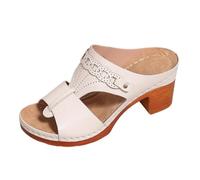 Sandales Femme été Confortable Talon Chaussons Femme d'été Tongs Sandales Compensées Orthopédiques et nu-pieds avec Bande Croisée pour Maison Piscine Plage Légères Antidérapantes 2025