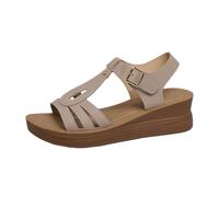 Sandales Femme été Confortable Talon Cuir Légères Antidérapantes Sandales Compensées Orthopédiques et nu-pieds avec Bande Croisée pour Maison Piscine Plage Pas Cher