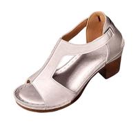 Sandales Femme été Confortable Talon d'été Légères Antidérapantes Sandales Compensées Orthopédiques et nu-pieds avec Bande Croisée pour Maison Piscine Plage Pas Cher