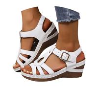 sandales femme été Sandales compensées plateforme, légères, estivales, décontractées, bride, pour les vacances, rehaussantes, style rétro, chaussures de villégiature Chaussettes Hautes Enfant