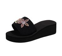 Sandales Femme éTé Talon Compensé éTé Mode Pantoufles Avec Semelle éPaisse Et LéGèRe Slippers D'IntéRieur De Plage Et Claquettes De Piscine Plage Sandales Mousse De Yoga Piscine Chaussures