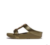 Fitflop Halo Bead-circle Metallic H-bar Sandals Vert,Doré EU 38 Femme