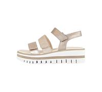 Sandales Femme - GABOR - Cuir - Talon Compensé - Fermeture Scratch - Or-gris 39