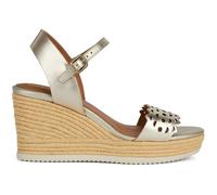 Sandales Femme - GEOX - Ponza - Cuir métallisé - Talon compensé 5cm - Or 41