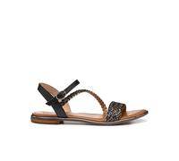 Geox Sandale à glissière D Sozy Plus D Femme Noir/Gun Taille 38 EU