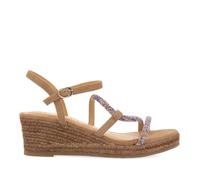 GIOSEPPO TRESCO Sandales compensées Type Espadrilles Femme, Taupe, 37 EU, Taupe, 37 EU
