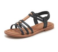 Sandales Femme Gladiator À Lanières Talon Bas Bloc Respirant Style Romain Sandales D'été Élégantes pour Plage & Tenue Décontractée,Noir,40 EU
