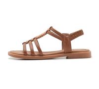 Sandales Femme Gladiator À Lanières Talon Bas Bloc Respirant Style Romain Sandales D'été Élégantes pour Plage & Tenue Décontractée,Marron,39 EU
