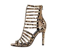 Sandales Femme Imprimé Serpent Croisées Talon Aiguille Bout Ouvert | Brides Multiples , Nu-Pieds Féminin, Esprit Soirée De Mule, Escarpin Dame, Pour Les Soirées Dansantes Et Spectacles