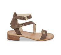 Sandales Femme - LES TROPEZIENNES PAR M. BELARBI - HOCNEY Marron - Talon plat - Bout ouvert - Cuir 38