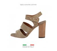 Sandales Femme - MADEINITALIA - Collection Printemps/Été 2016 - Cuir et Daim - Talon 10 cm - Brun/Beige 40
