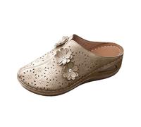 Sandales Femme Mule Tong Compensee Nu Pieds Été Confortable Chaussure Fabriqué en Italie Sandale Talon Cuir Bas Orthopédiques Extérieur Sandalette Mariage Chaussures Printemps Plateforme