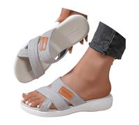 Sandales Femme Pantoufles Hallux Valgus Tongs Confortable Maille Nu Pieds Bout Ouvert Chaussures Orthopédiques Plates Hollow Mesh Respirant Pantoufles de Plage Vacances Slippers