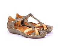 Pikolinos Sandale nu-pieds 77924 fille cuir vert compensé 2 cm Made in Spain 38