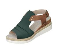 Sandales Femme Plateforme Espadrilles Compensées Style Décontracté Bride Cheville d'été à Talons Décontractées Chaussure (Green taille 41)
