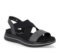 Sandales Femme - REMONTE - D1J50-02 - Talon Compensé 5cm - Boucle de Serrage - Cuir Noir 37