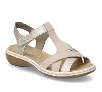 Sandales Femme - RIEKER - 65919-61 - Talon Plat - Boucle de serrage - Beige 39