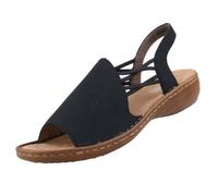 Sandales Femme - RIEKER - Bleu - Cuir - Boucle de serrage - Talon Fin 40