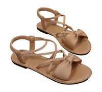 Sandales Femme Sandal De Plage Mules Cuir Espadrille Compensées Bout Fermé Vintage Été Confortable Sandale Talon Compensé T-Strass Bride Élastique Scratch, Strass Cristal Tong Chaussures Plates