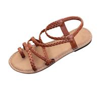 Sandales Femme Sandales De Marche En Cuir Fleur Brodée Vintage Décontracté Semelle Souple Orthopédique Voûte Plantaire Yoga Mat Elégantes Léger Slip on Plage Flip Flops Avec Comfortable Arch Support