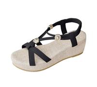 Sandales Femme Sandales Femme Été Confortable Sandale Cuir Talon Compensées De Plage Chaussure Ete Ouverte Chaussures D Noire Espadrille Pour Femmes Strass 38 Compensee Et Nu Pieds Dorées 43 A