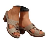 Sandales Femme Talon Chaussure Confort Sandale Escarpins Compensés Cuir Pantoufles Ete Été Compensées Confortable Sexy Chaussures Compensé Tong Talons a Compensee Nue Pied Chausson