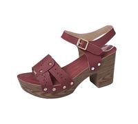 Sandales Femme Talon Confortable Chaussure Confort Sandales À Talons Hauts Et Plateformes Sexy Pour Femmes Chaussures À Talons Épais Et Bout Ouvert Chaussures Sandale Blanche Femme (Hot Pink 42)