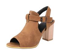 Sandales Femme Talon Confortable Chaussure Ouverte 2026 Commerce Extérieur Grande Bouche De Poisson Sandales Femmes Vente Rapide Talon Haut Boucle Mules Femme Confort Et (Yellow 41)