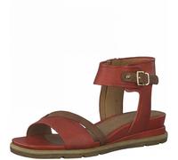 Sandales Femme TAMARIS - Modèle 28218-26 - Cuir Rouge - Talon Carré 3,5 cm 36