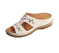Sandales Femme té Tong Confortable Chaussons Orthopédique Confortables Chaussures Mules Chunky Vacances Sandale Bout Ouvert Vintage Antidérapantes Respirantes