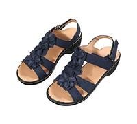 Sandales Femmes été Confortable Marche Femme Confortables Orthopédique Confort Chaussures Plateforme Chaussures Antidérapantes Respirantes Bohême Bout Ouvert Sandales avec Talon Bloc
