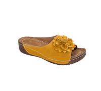 Sandales Femmes été Confortable Mules en Cuir pour Femme Sandale Mode Bout Ouvert Compensées Plateforme Pantoufles Premium Orthopédiques Sandales Chaussons de Plage d'été Taille Fête des Mères