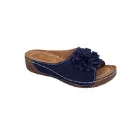 Sandales Femmes été Confortable Mules en Cuir pour Femme Sandale Mode Bout Ouvert Compensées Plateforme Pantoufles Premium Orthopédiques Sandales Chaussons de Plage d'été Taille Fête des Mères