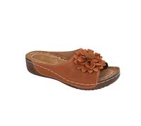 Sandales Femmes été Confortable Mules en Cuir pour Femme Sandale Mode Bout Ouvert Compensées Plateforme Pantoufles Premium Orthopédiques Sandales Chaussons de Plage d'été Taille Fête des Mères