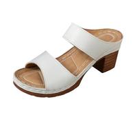 Sandales Femmes Été Orthopédiques Mules Compensées Sabots Talon Bloc Claquette Pantoufles Respirants Confortables Sandales Lanières Extérieur Plage Décontracté