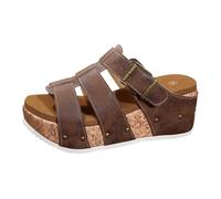 Sandales Femmes Orthopédiques Compensées, Confortables Été Plage Respirantes Semelles Épaisses Antidérapant Chaussures Bohemia Romain Chaussons Plateforme Pantoufles de Plage (Brown1, 42)
