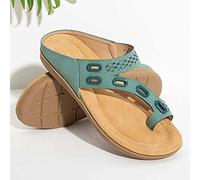 Sandales Femmes Plates Chaussures Orthopedique Confortables Été Tongs À Talons Plats Hallux Valgus Correcteur Claquettes Nu Pieds pour Filles Plage,Vert,37