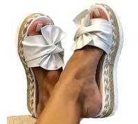 Sandales Femmes, Sandale Femme Confortable Sandales à Talons compensés for Femmes, Chaussures Plateforme Fleuries, d'été élégantes(White,40)