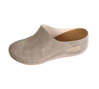 Sandales fermées pour femme avec talon compensé - Sandales d'été élégantes en daim - Sandales compensées - Sandales de plage confortables - Chaussures de loisirs - Pantoufles imperméables, kaki, 36 EU