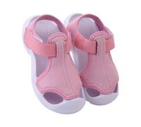 Sandales fermées pour fille - Chaussures de marche légères - Sandales de plage douces et confortables - Protection des orteils - Fermeture - Chaussures antidérapantes pour enfants, rouge, 27 EU