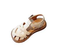 Sandales fermées pour filles - Sandales d'été pour tout-petits Chaussures pour apprendre à marcher - Semelles souples - Antidérapantes - Décontractées - Chaussures élégantes en cuir - Chaussures