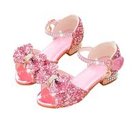 Sandales Fille Bout Ouvert Antidérapant chaussures de danse Bling Diamant brillant Avec Boucle Crochet Semelles paisses perles claires anniversaire, cole, performance