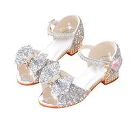 Sandales Fille Bout Ouvert Antidérapant chaussures de danse Bling Diamant brillant Avec Boucle Crochet Semelles paisses perles claires anniversaire, cole, performance