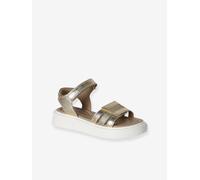 Sandales fille cuir à velcro or 35