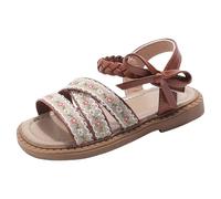Sandales Fille Cuir Enfant Fleur - Chaussures Ete, Modèle Élégant, Sandales à Brides