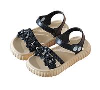 Sandales Fille Ete Chaussures De Princesse plates douces Semelle Souple Antidérapantes LéGèRes Et Confortables Sandale Cuir Enfant oirée Mariage Noël Cocktail