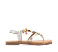 Sandales fille - GIOSEPPO - Ibiraci - cuir argenté métallisé - perles colorées - pointure 34 36