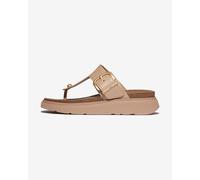 Fitflop Femme Gen-FF Buckle Leather Toe-Post Sandals Glissante, Beige, 42 EU