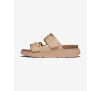 Fitflop Femme Gen-FF Buckle Two-Bar Leather Slides Sandale Glissante, Beige, 39 EU